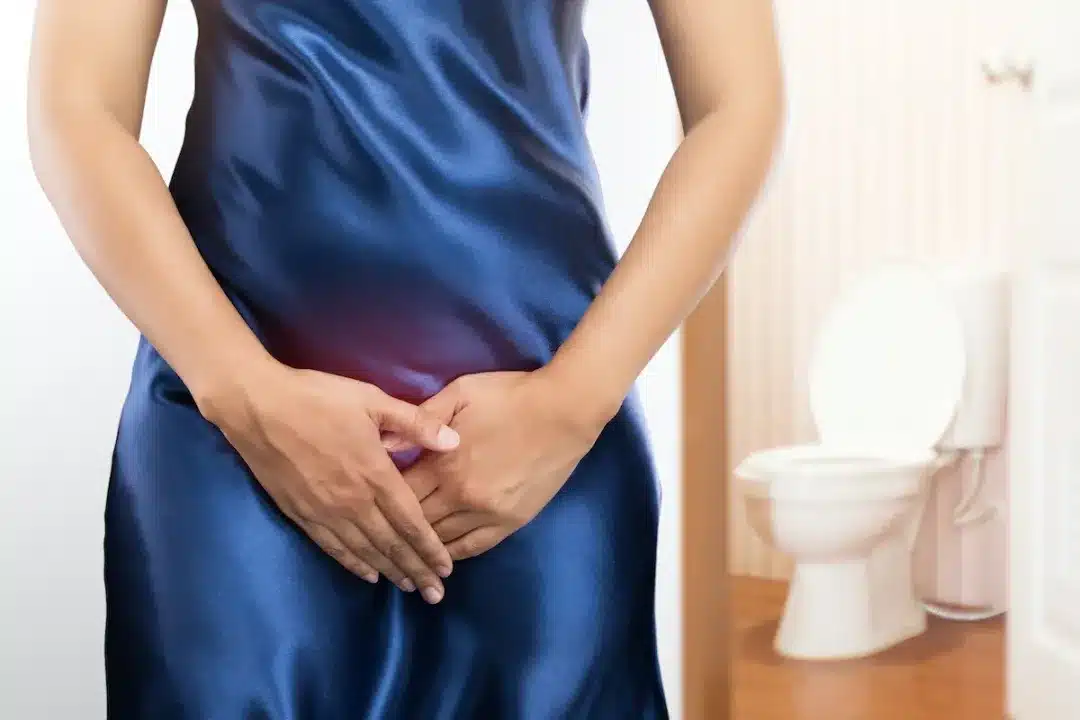 Woman,With,Prostate,Problem,In,Front,Of,Toilet,Bowl.,Lady